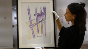 Un tableau signé Nelson Mandela, représentant la porte de sa cellule mis aux enchères à New York ce jeudi 02 mai